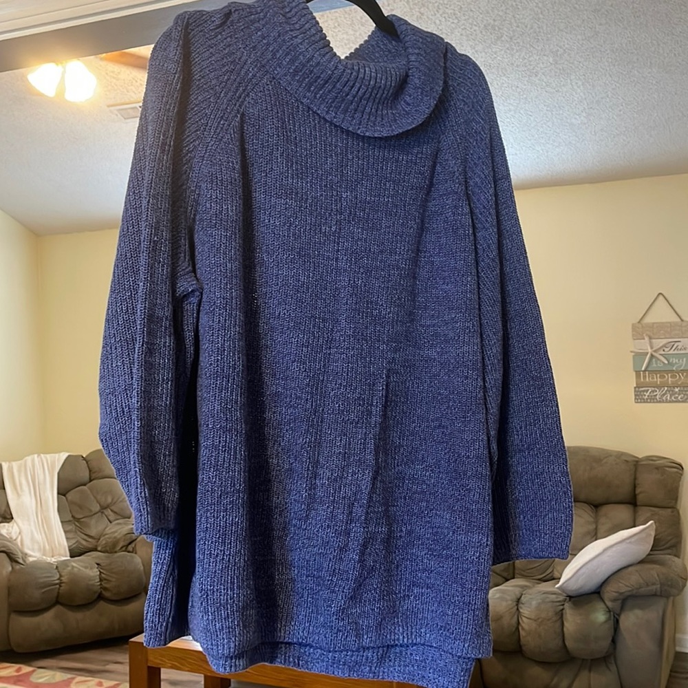 Very nice cowl neck sweater.